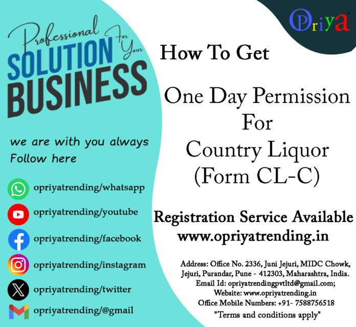 One Day Permit for Country Liquor One Day Permit for Country Liquor