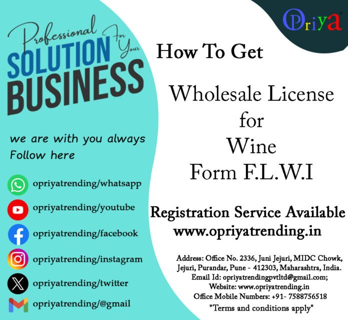 Wholesale License for Wine Form F.L.W.I Wholesale License for Wine Form F.L.W.I