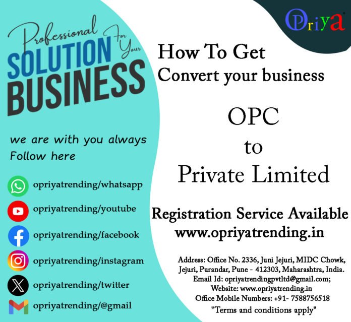 OPC to Private Limited OPC to Private Limited