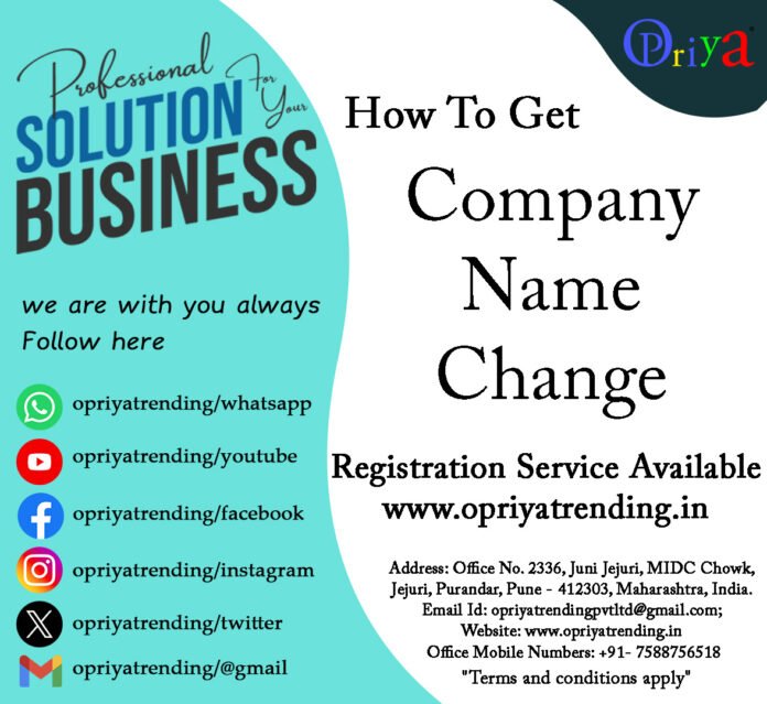 Company Name Change in India Company Name Change in India