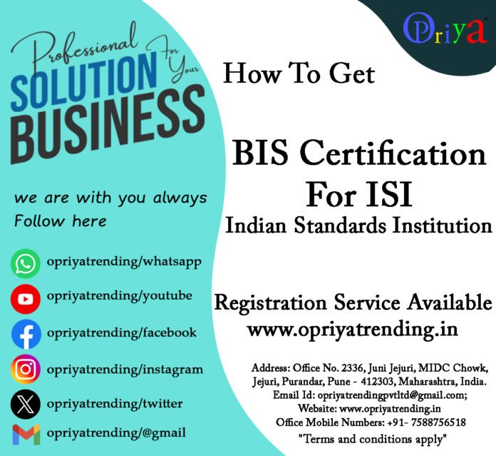 ISI Certification Registration ISI Certification Registration
