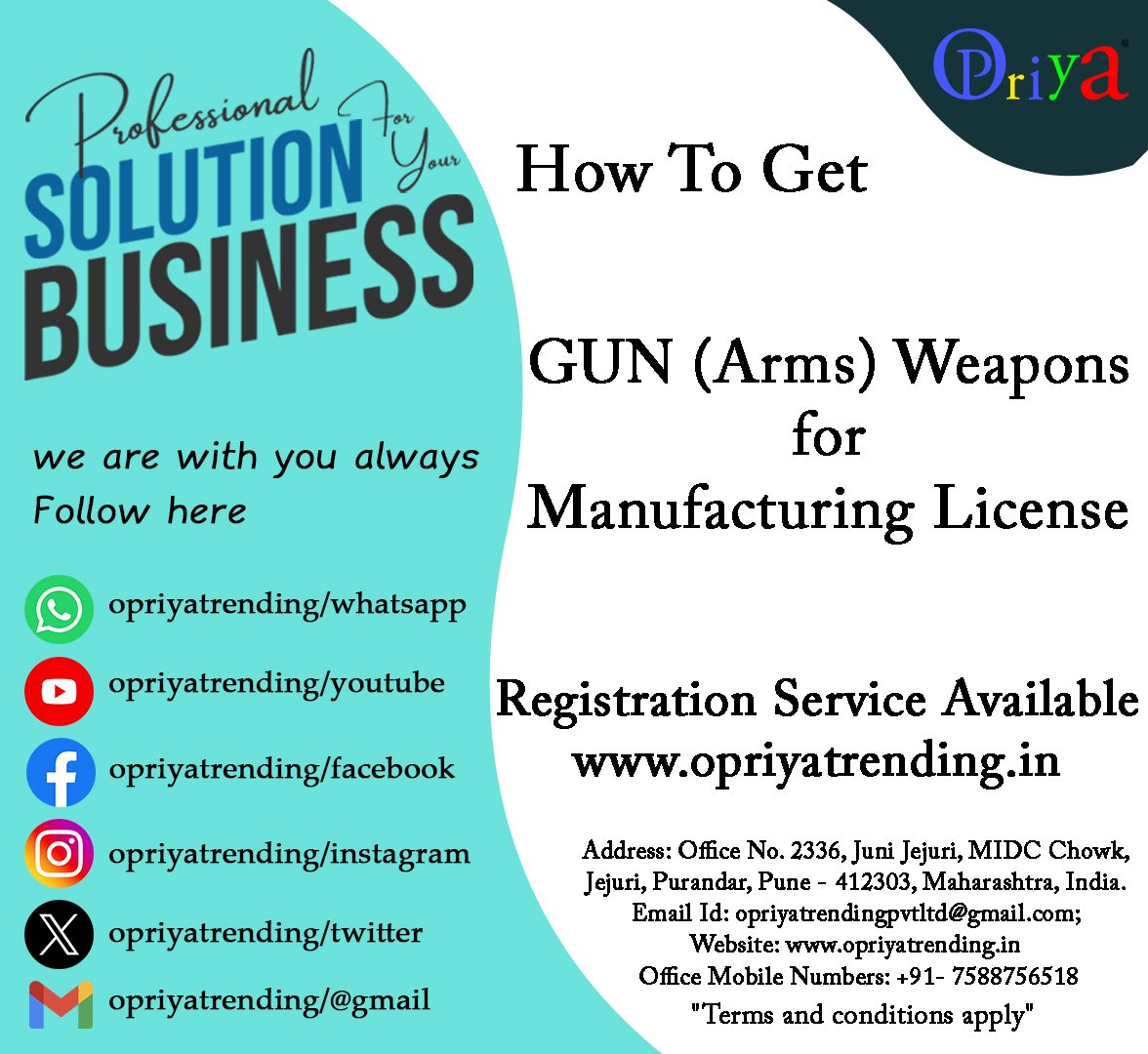 Weapons for Manufacturing License Weapons for Manufacturing License